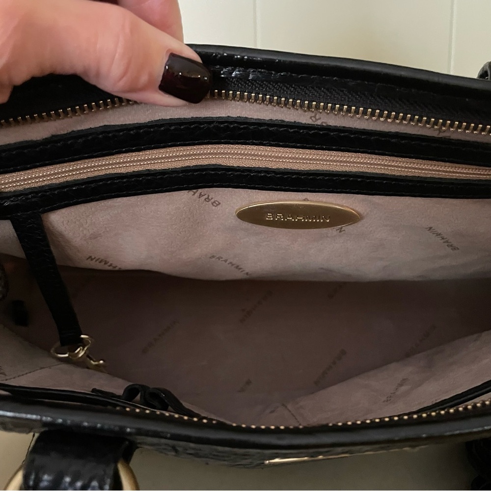 BRAHMIN BLACK MINI ASHER HEMLOCK MELBOURNE BAG - Picture 12 of 15